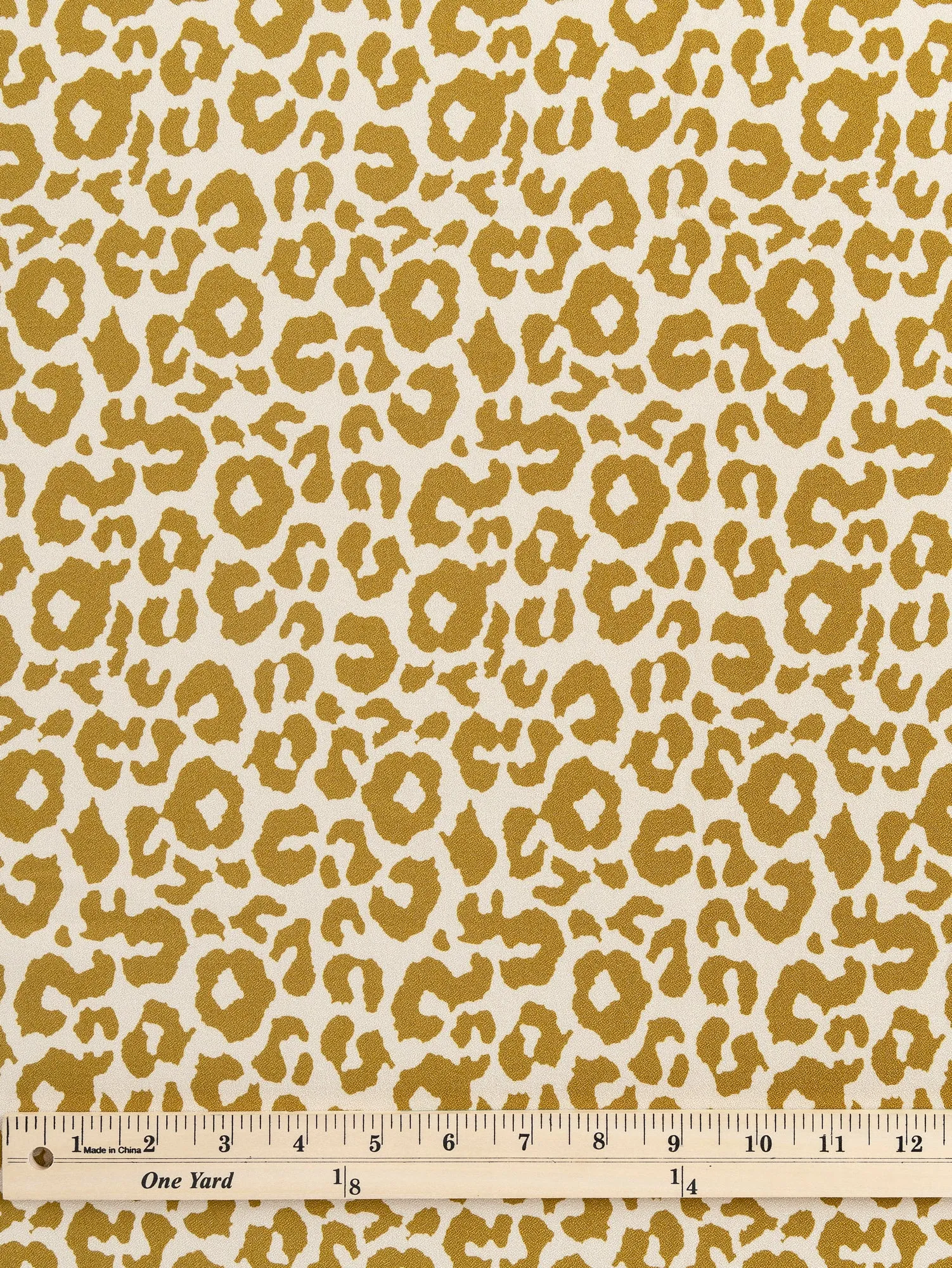 Leopard Print Ecovero Viscose Crepe - Cream   Gold - Swatch