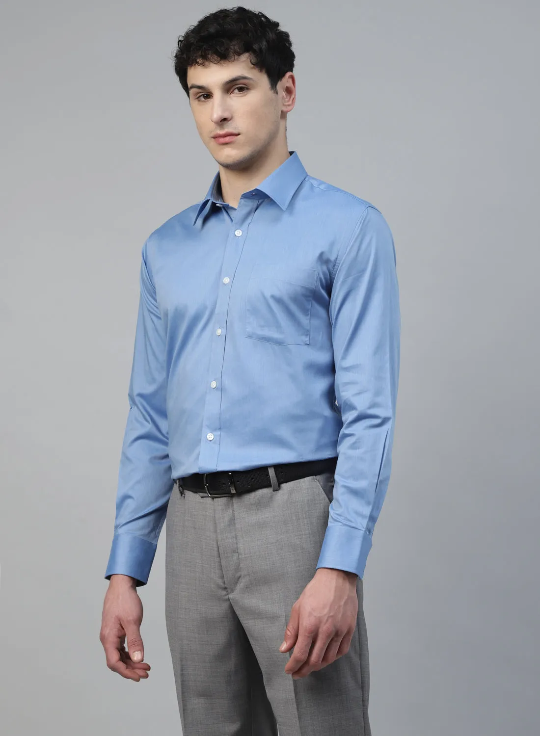 Light Blue Cotton Full Sleeve Shirt