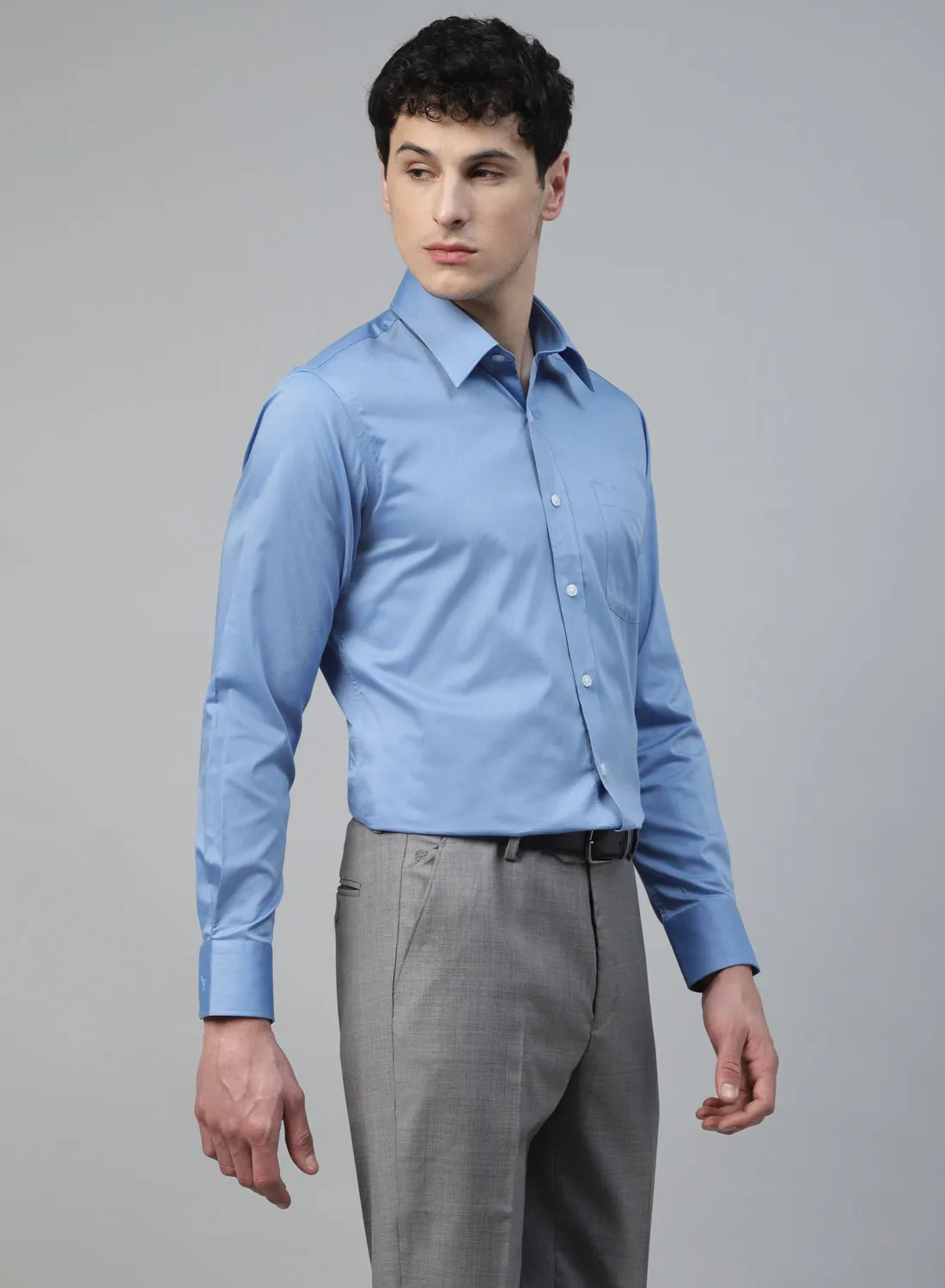 Light Blue Cotton Full Sleeve Shirt