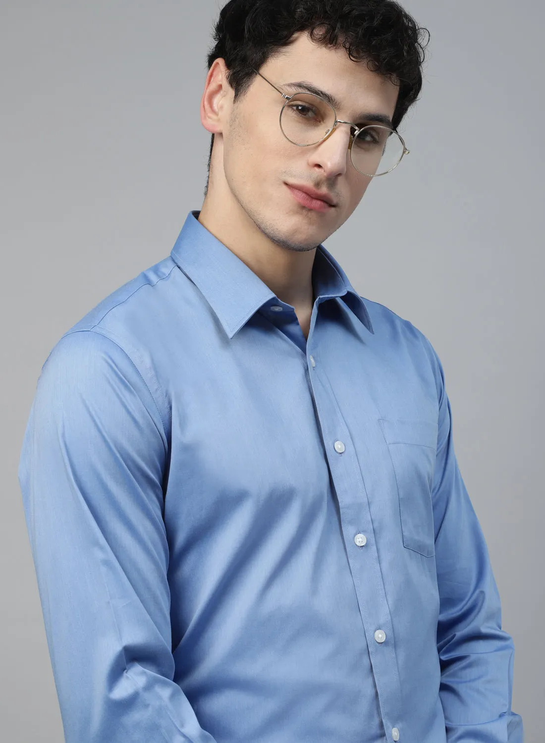 Light Blue Cotton Full Sleeve Shirt