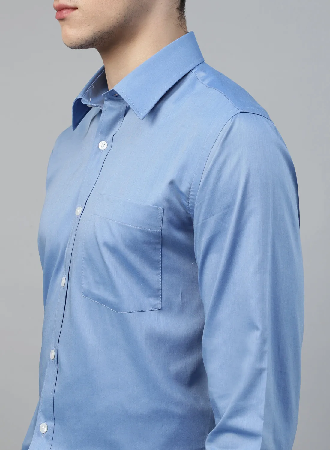 Light Blue Cotton Full Sleeve Shirt