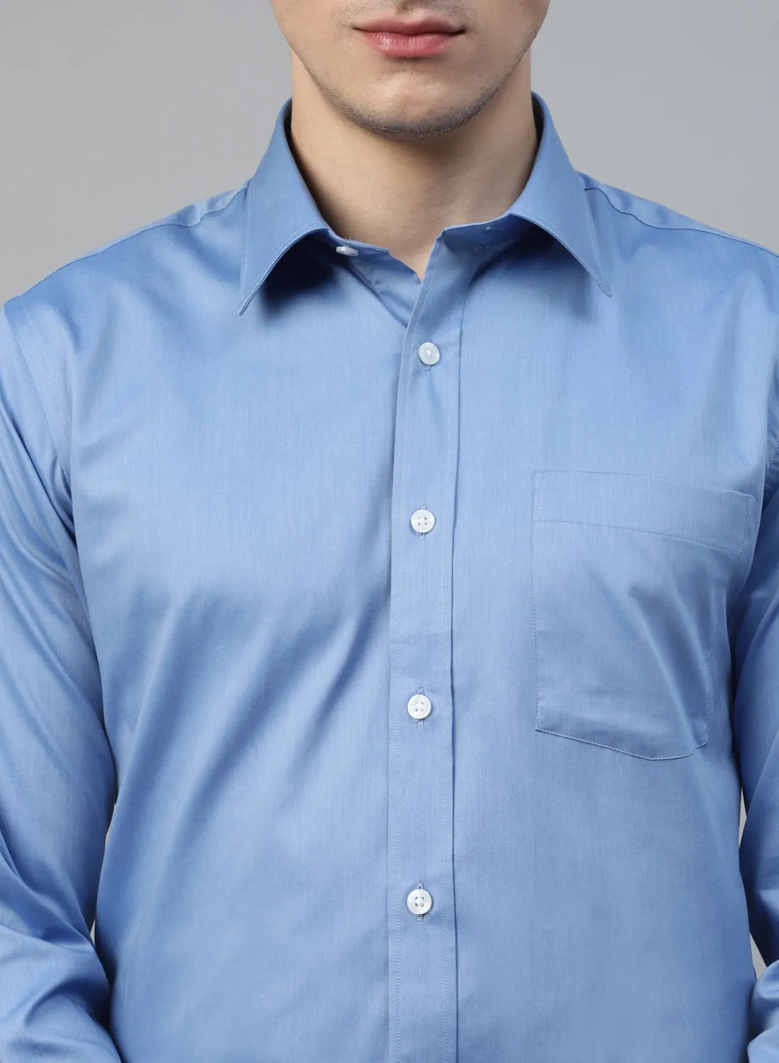 Light Blue Cotton Full Sleeve Shirt