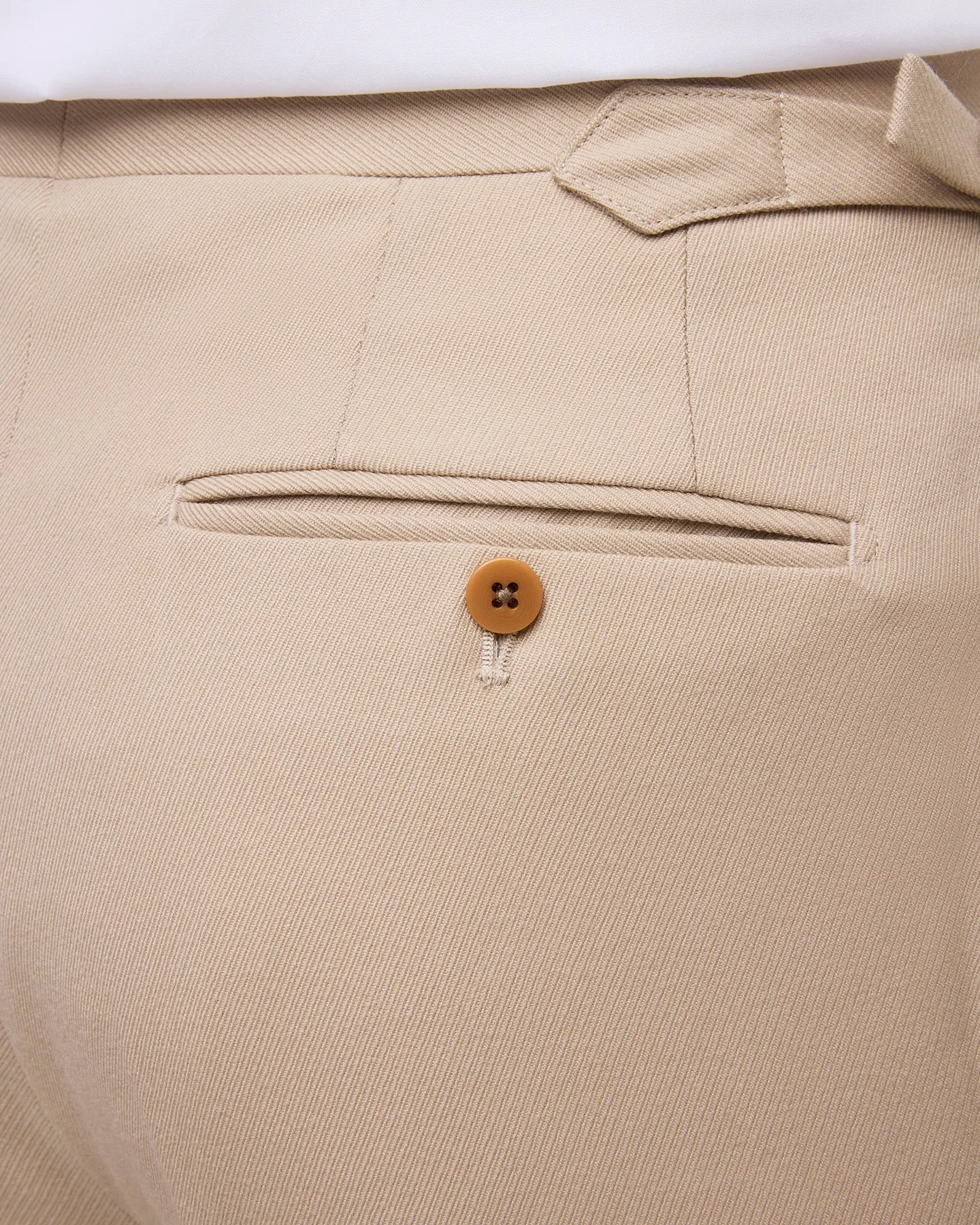 Light Tan Single Pleat Cavalry Twill Trousers