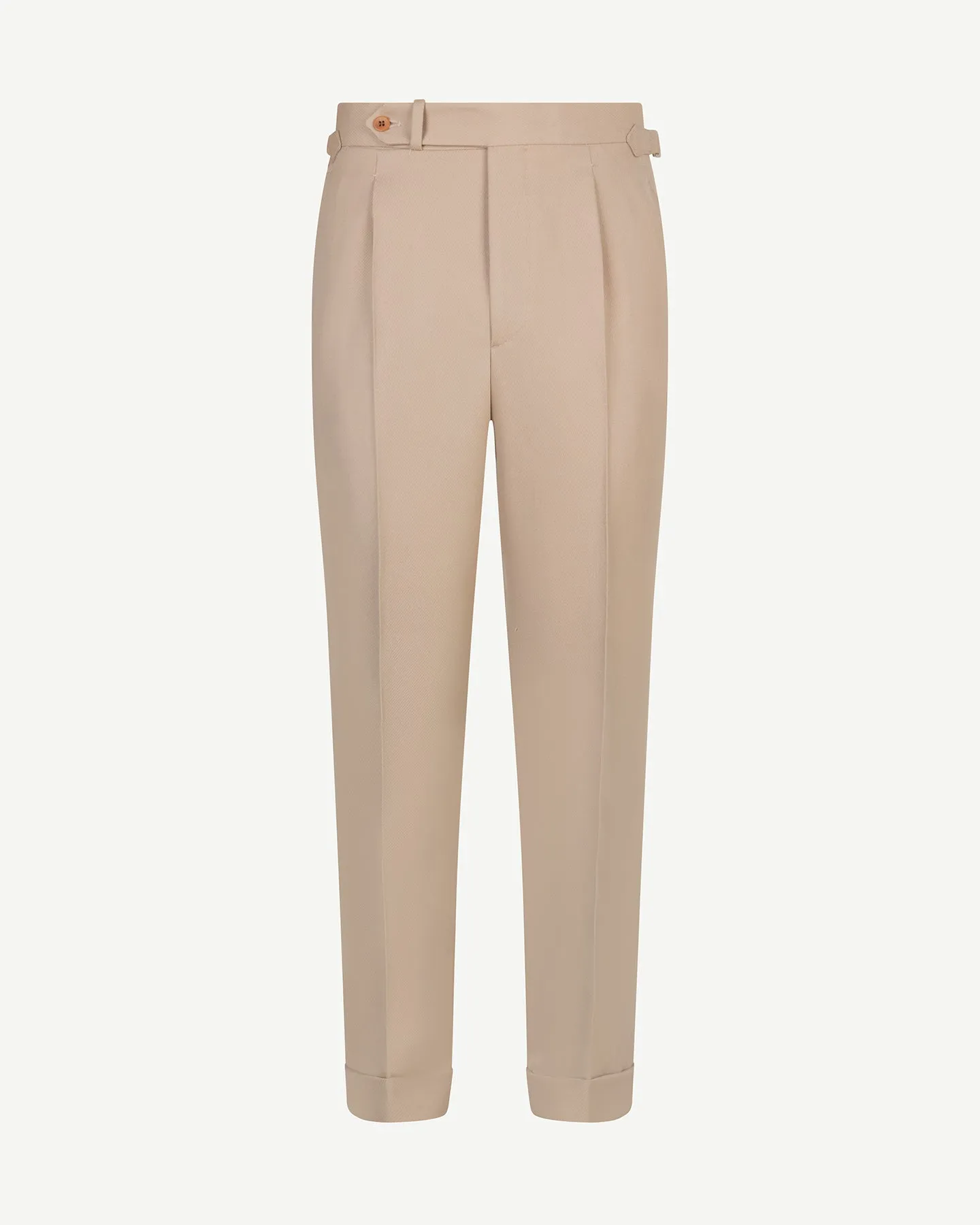 Light Tan Single Pleat Cavalry Twill Trousers