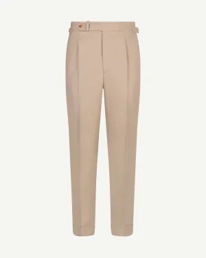 Light Tan Single Pleat Cavalry Twill Trousers