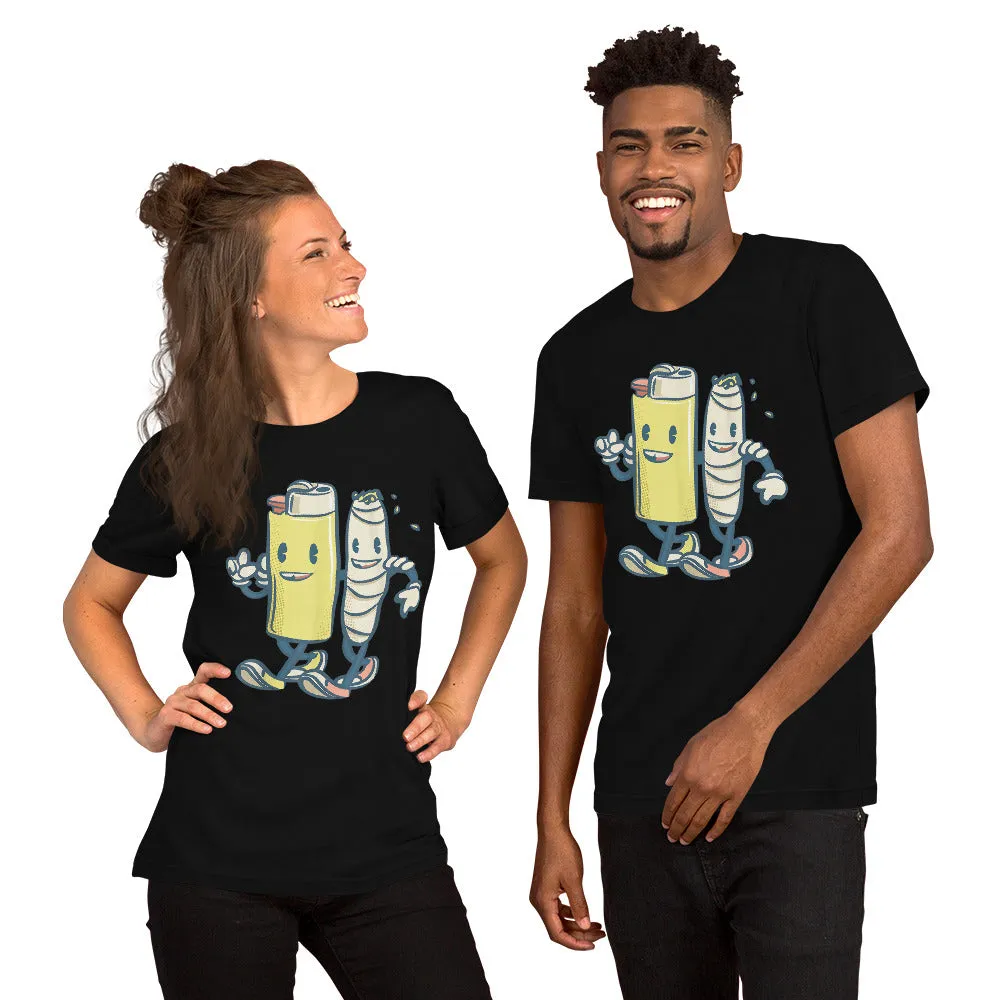 Lighter-Joint-Friends-420-Smoking-Weed-Unisex t-shirt