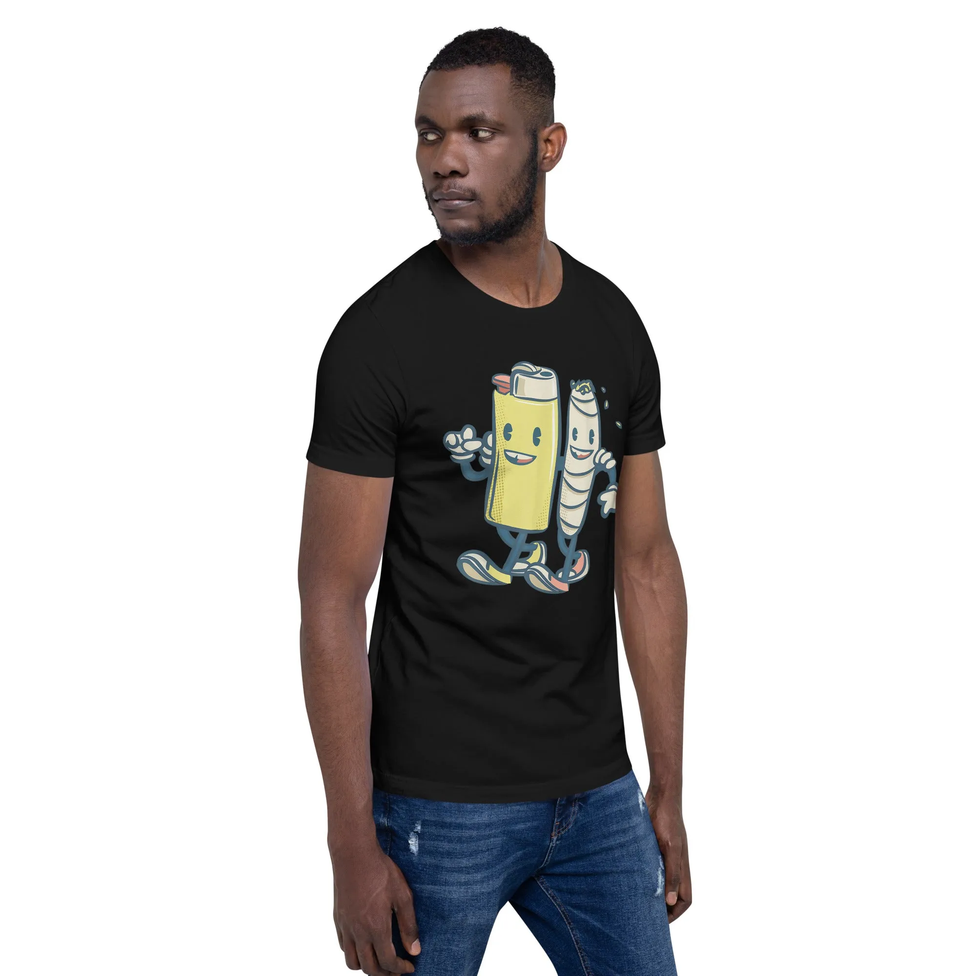Lighter-Joint-Friends-420-Smoking-Weed-Unisex t-shirt