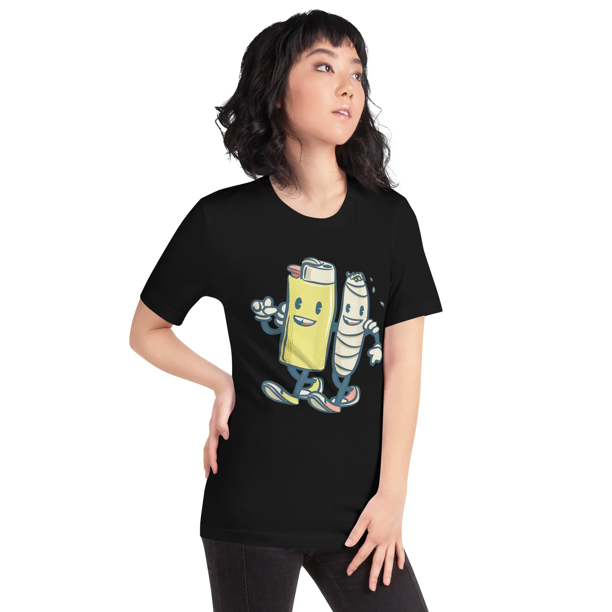 Lighter-Joint-Friends-420-Smoking-Weed-Unisex t-shirt