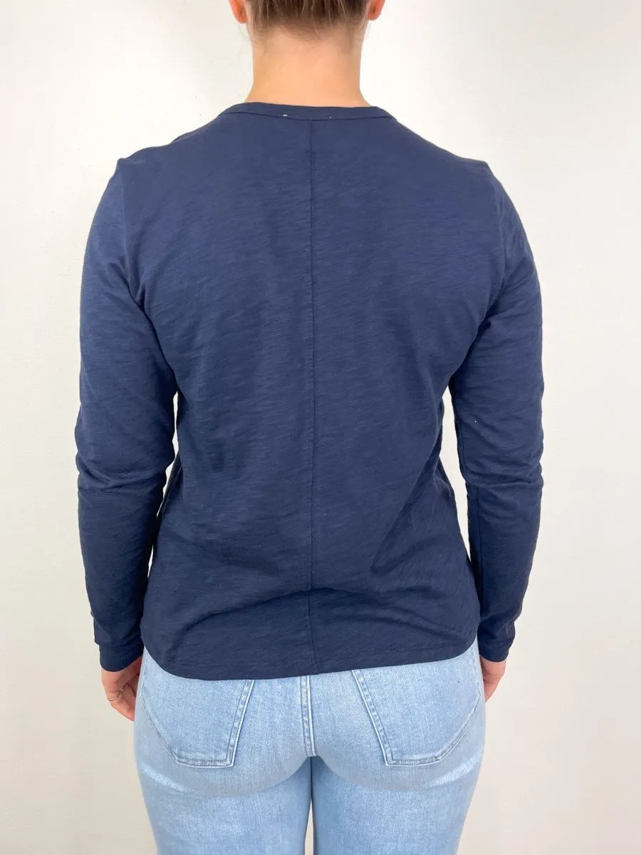 Long Sleeve Crewneck in Navy