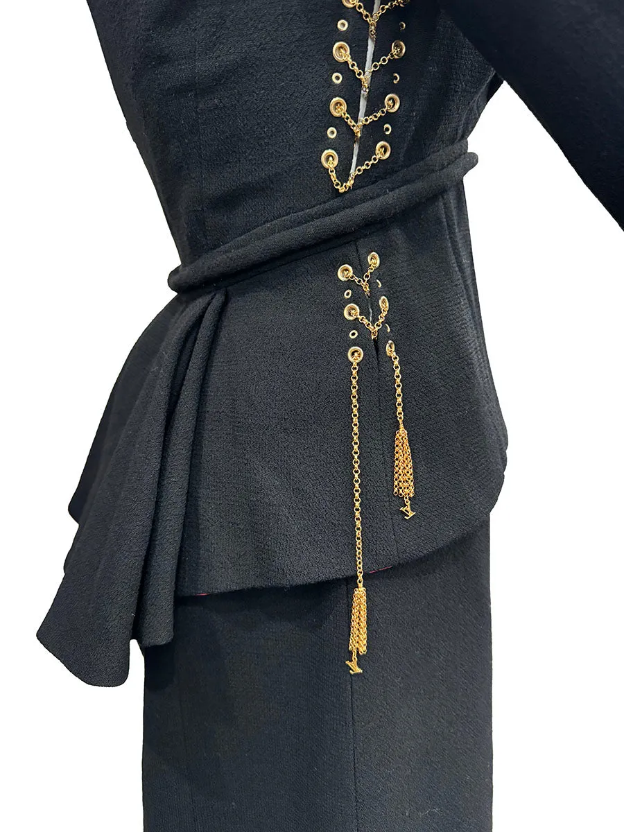 Louis Vuitton 3/4 Sleeve Jacket w/ Gold Chains - X-SMALL