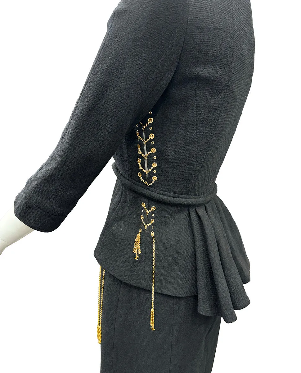 Louis Vuitton 3/4 Sleeve Jacket w/ Gold Chains - X-SMALL