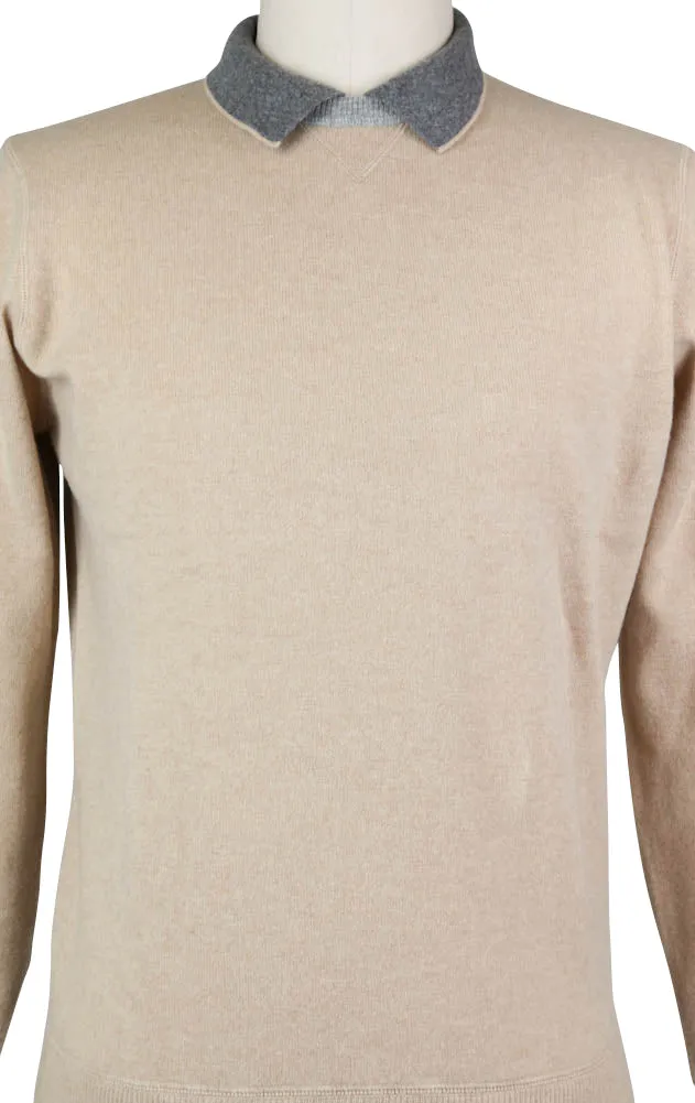 Luigi Borrelli Beige Sweater - Size: X Large US / 54 EU
