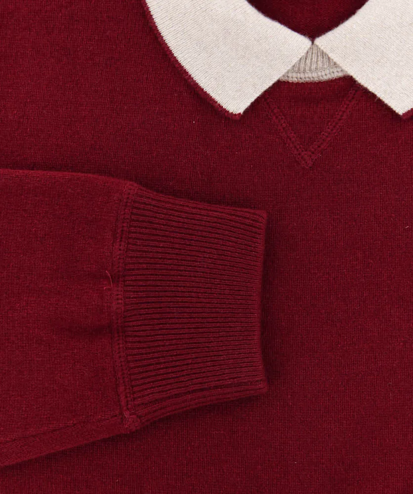 Luigi Borrelli Burgundy Red Sweater - Size: X Large US / 54 EU