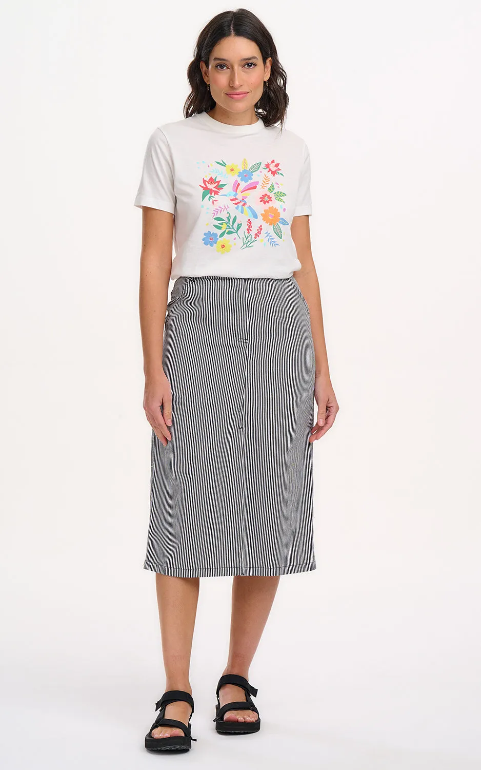 Maggie T-Shirt Off-White Tropical Hummingbird