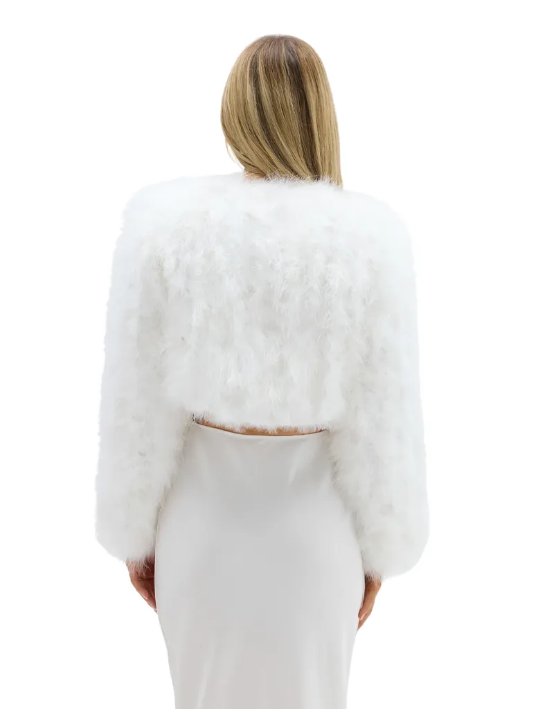 Manhattan Crop Jacket - White
