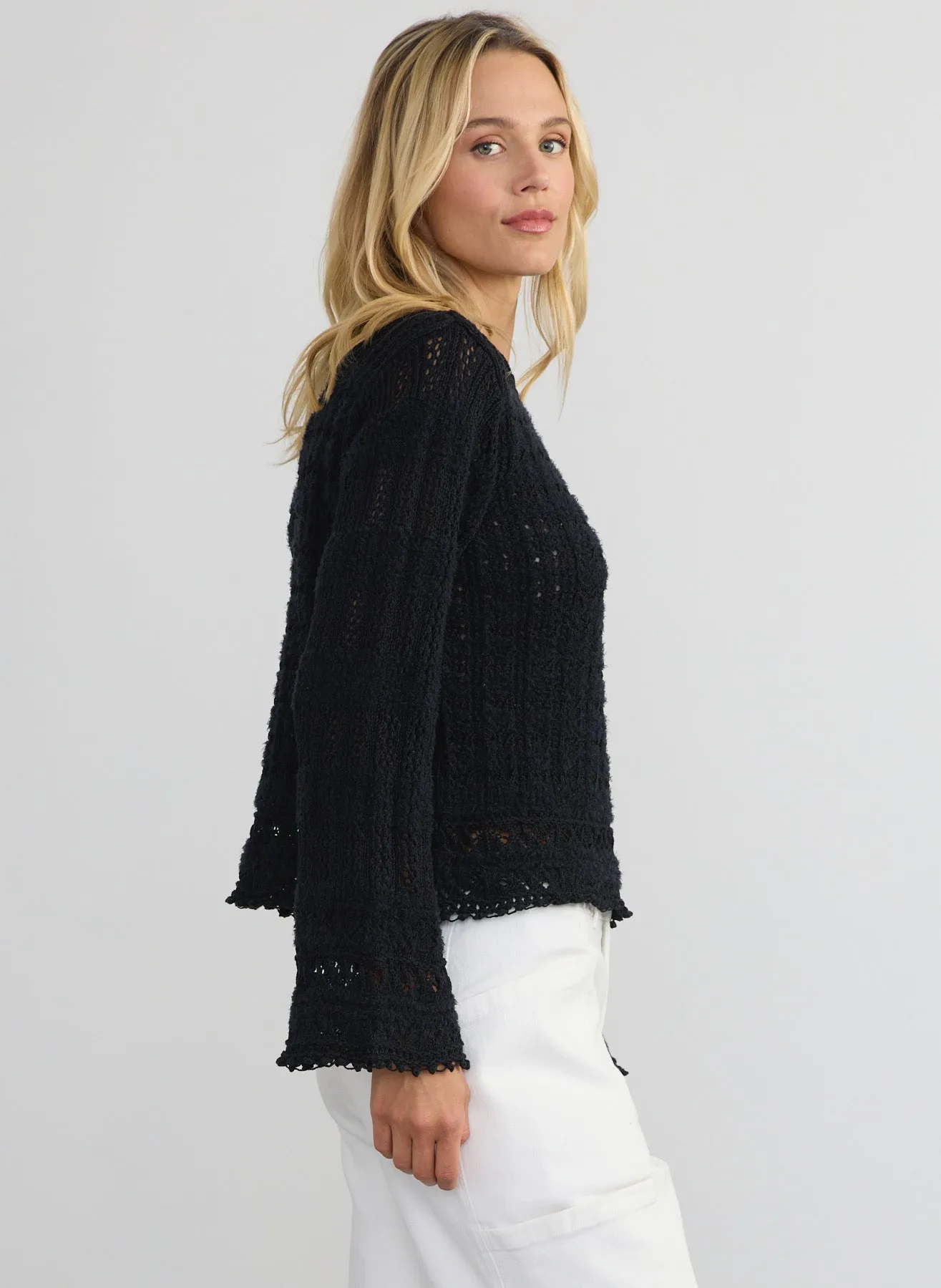 MARGARET O'LEARY--Bell Sleeve Po Black