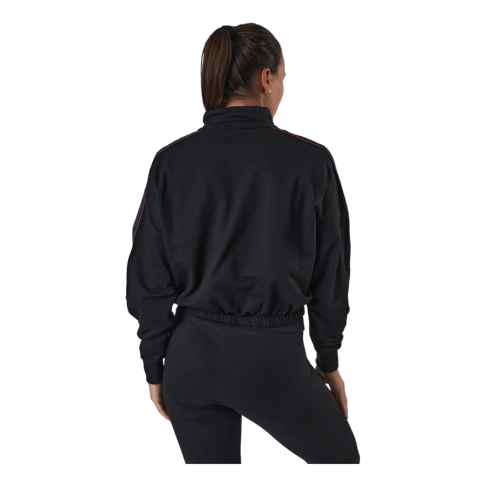 Maribel Cropped Half Zip Shirt Black