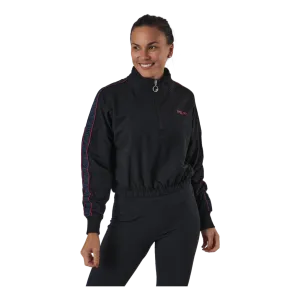 Maribel Cropped Half Zip Shirt Black