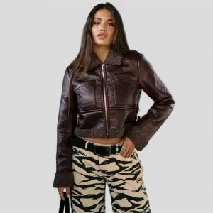 Mayella™ - Shearling Faux Leather Jacket