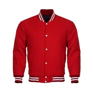 Men Classic Red Varsity Jacket
