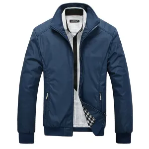 Men Jacket Male Casual Slim Fit Mandarin Collar Solid Jackets M-XXXL Brand Men's Fashion Overcoat Clothing