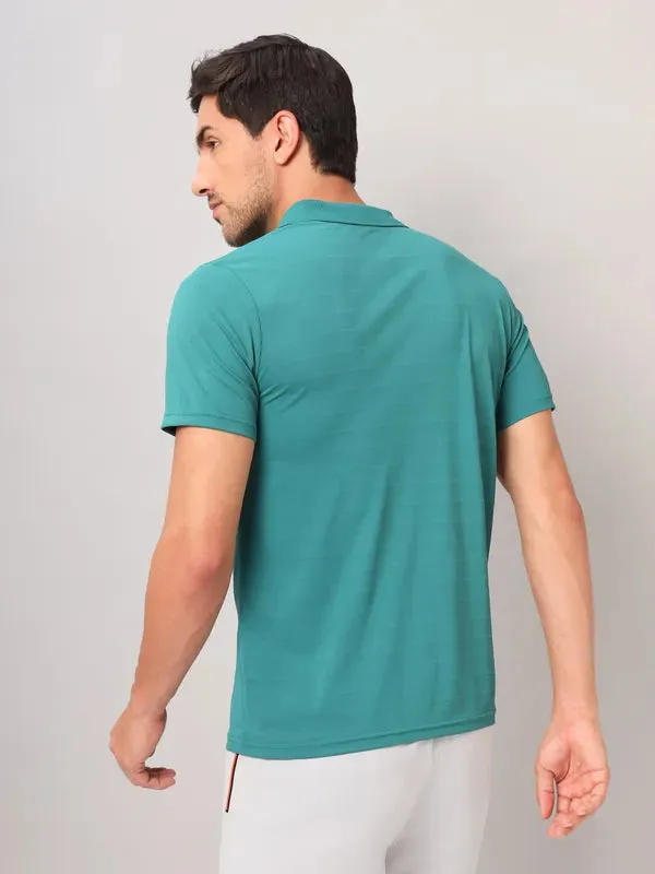 Men Self Design Slim Fit Polo T-shirt with AIRTEX STRIPES