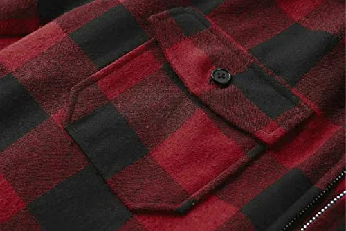 Men's Fleece Buffalo Plaid Jacket, Sherpa Lined