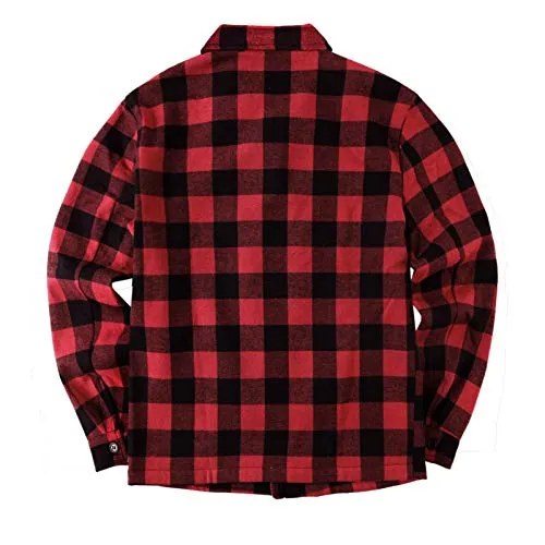 Men's Fleece Buffalo Plaid Jacket, Sherpa Lined
