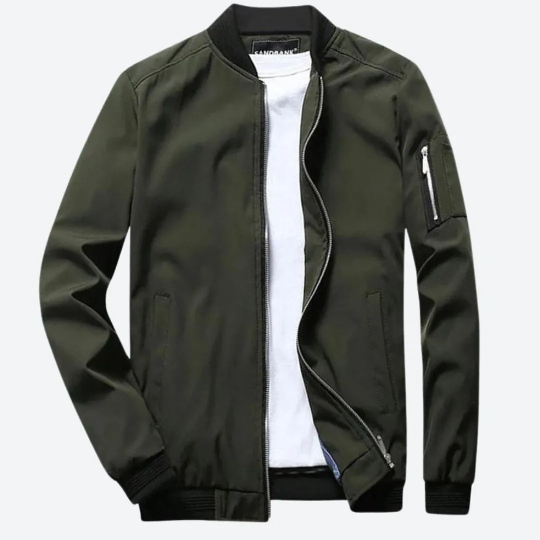 Men's lightweight bomber jacket casual everyday wear - trendy zip-up outerwear for versatile styling