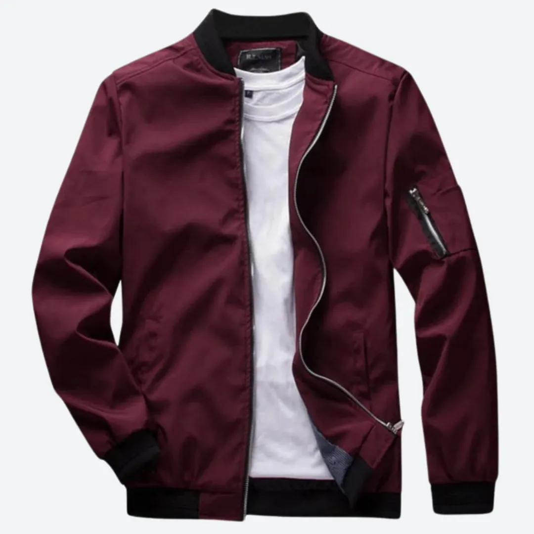 Men's lightweight bomber jacket casual everyday wear - trendy zip-up outerwear for versatile styling