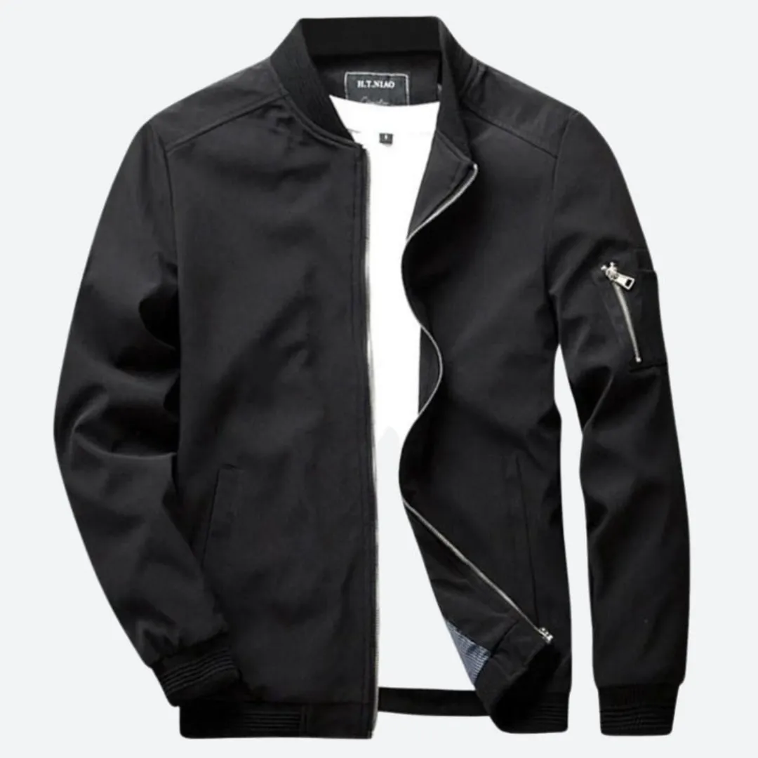 Men's lightweight bomber jacket casual everyday wear - trendy zip-up outerwear for versatile styling