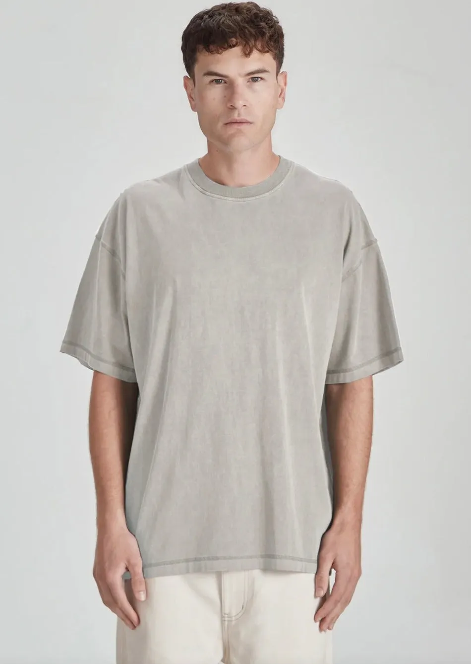 Mens Oversized Tee Stone