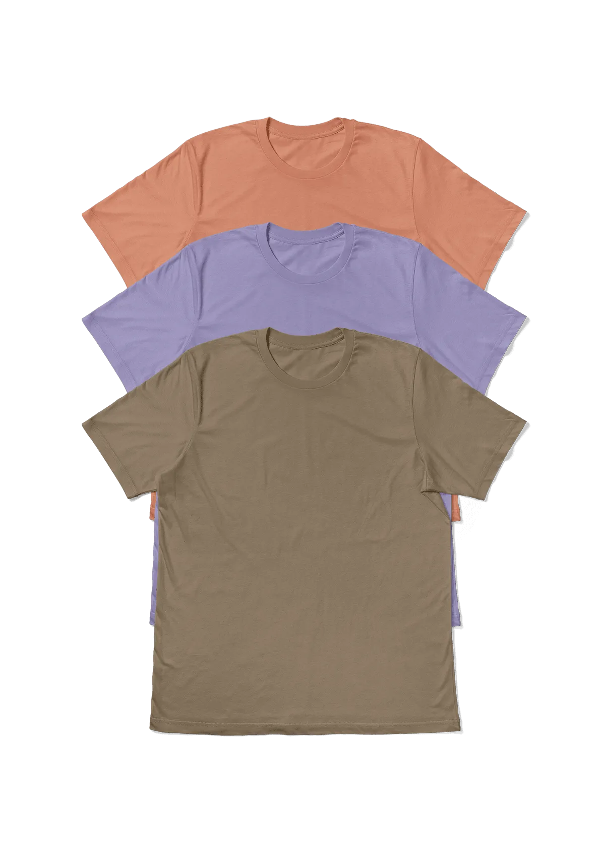 Men's Short Sleeve Crew Summer Sky 3-Pack: Sunset, Lavender, and Tan T-Shirts
