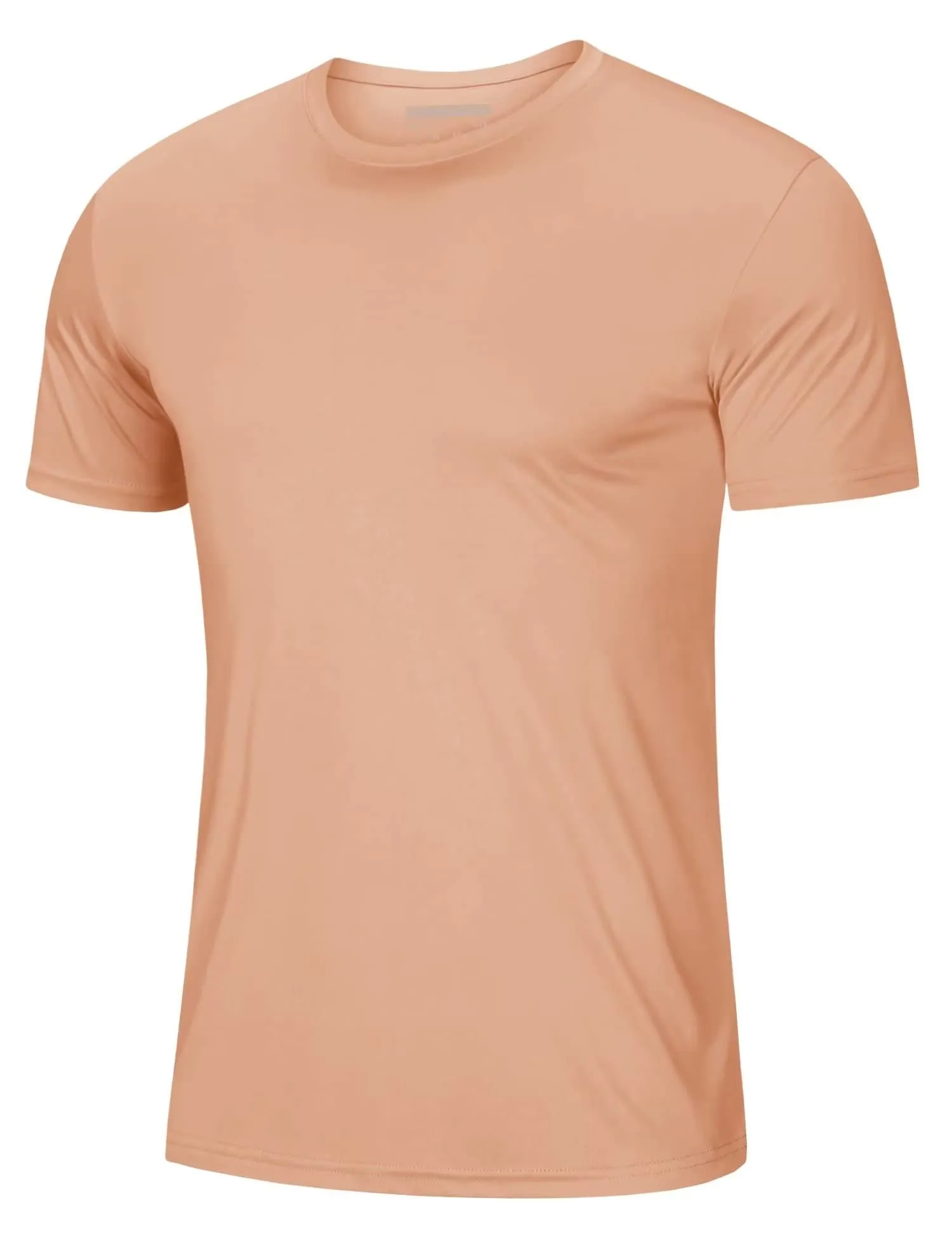 Mens Short Sleeve T Shirts Dry Fit Shirts Summer T Shirts UV Protection UPF 50 Shirts Athletic Active T-Shirt Apricot
