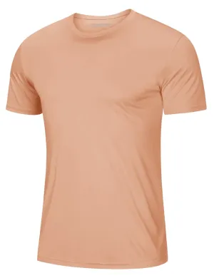 Mens Short Sleeve T Shirts Dry Fit Shirts Summer T Shirts UV Protection UPF 50 Shirts Athletic Active T-Shirt Apricot