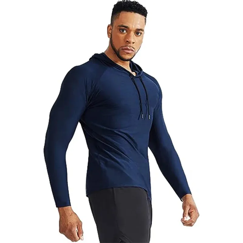 Men's Sport Hoodies Jacket Gym Fitness Muscle Tracksuirts Sportswear Workout Athletic Pullovers Training Running Sweatshirts Men