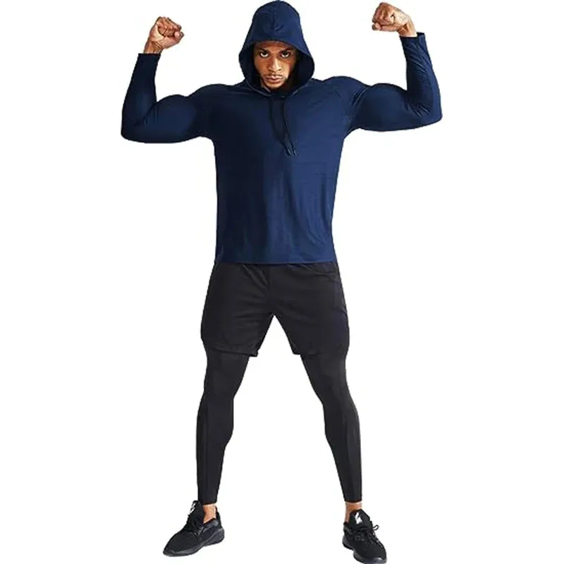 Men's Sport Hoodies Jacket Gym Fitness Muscle Tracksuirts Sportswear Workout Athletic Pullovers Training Running Sweatshirts Men