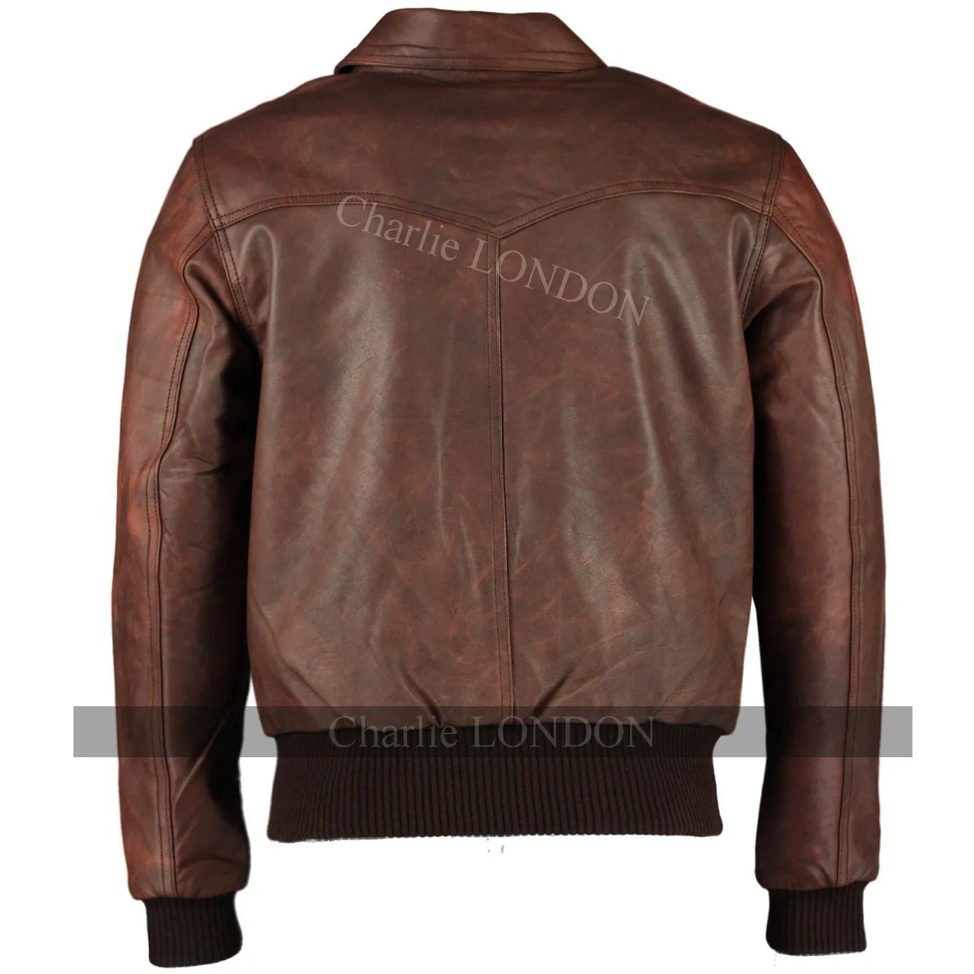 Men's The Deal Vintage Brown Bomber Leather Jacket