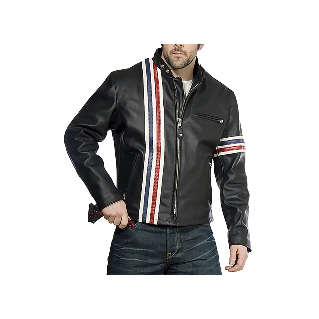 Men™s Vertical Striped Motorcycle Jacket