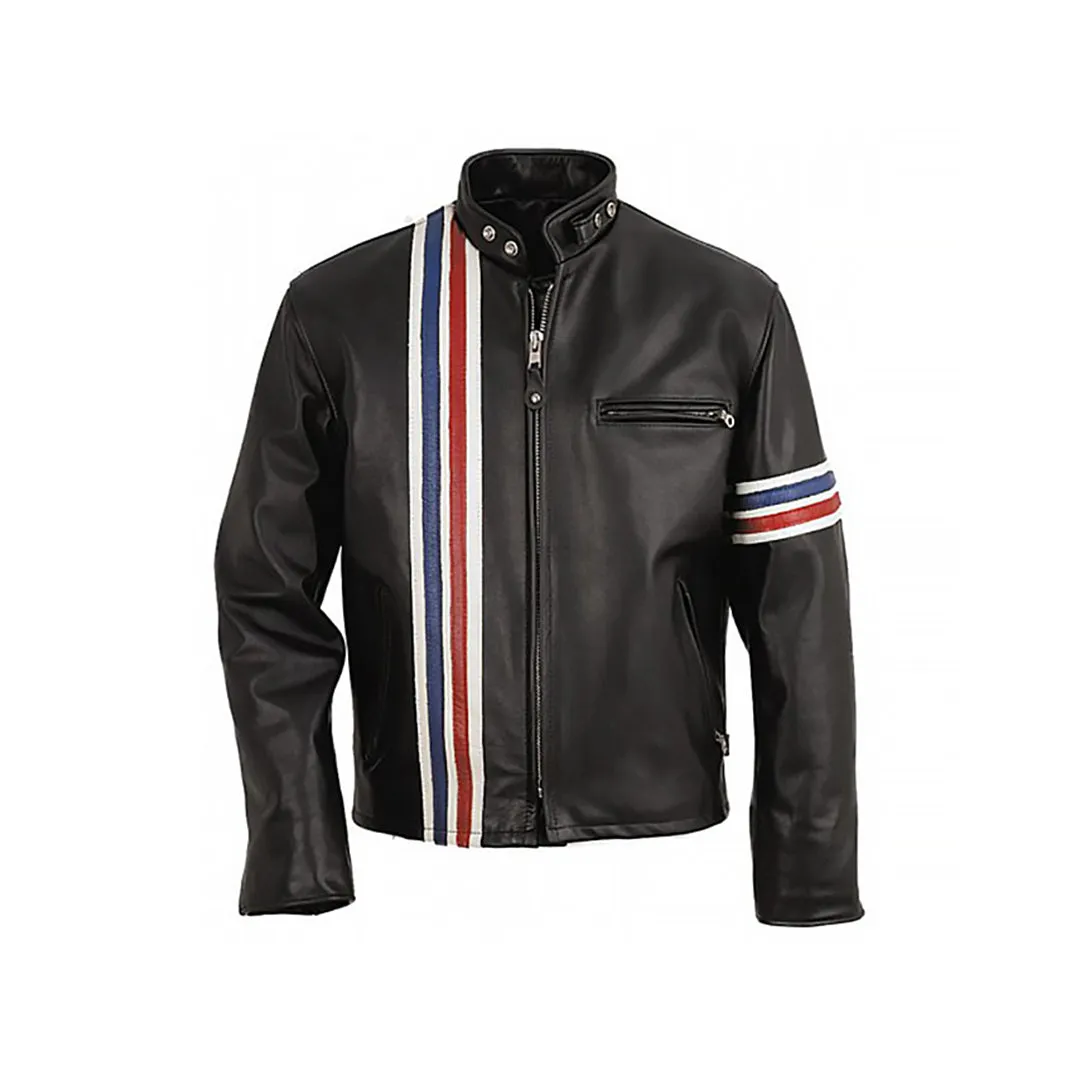 Men™s Vertical Striped Motorcycle Jacket