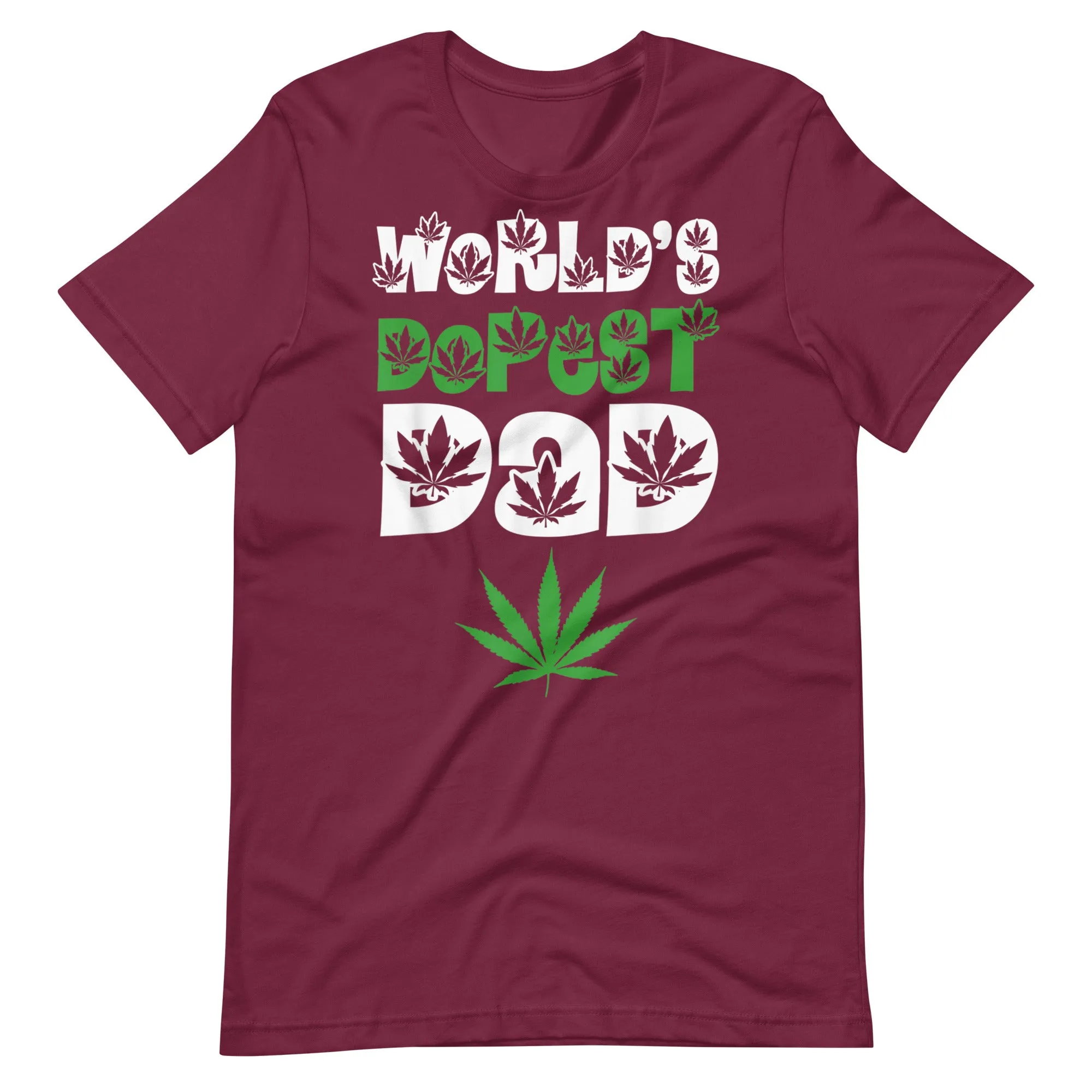 Mens-Worlds-Dopest-Dad-Weed-Marijuana-Cannabis-Leaf- t-shirt