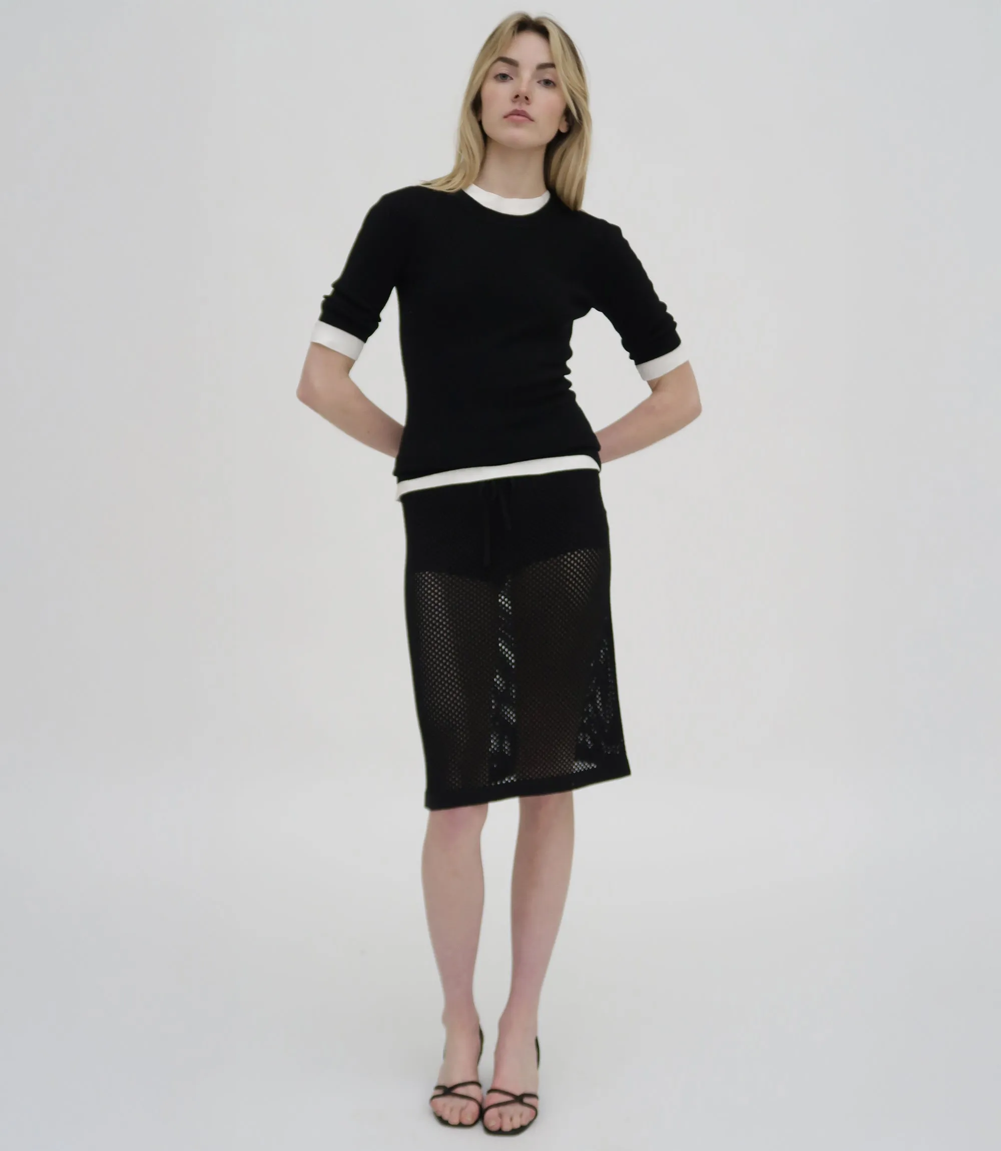 MESH MIDI SKIRT