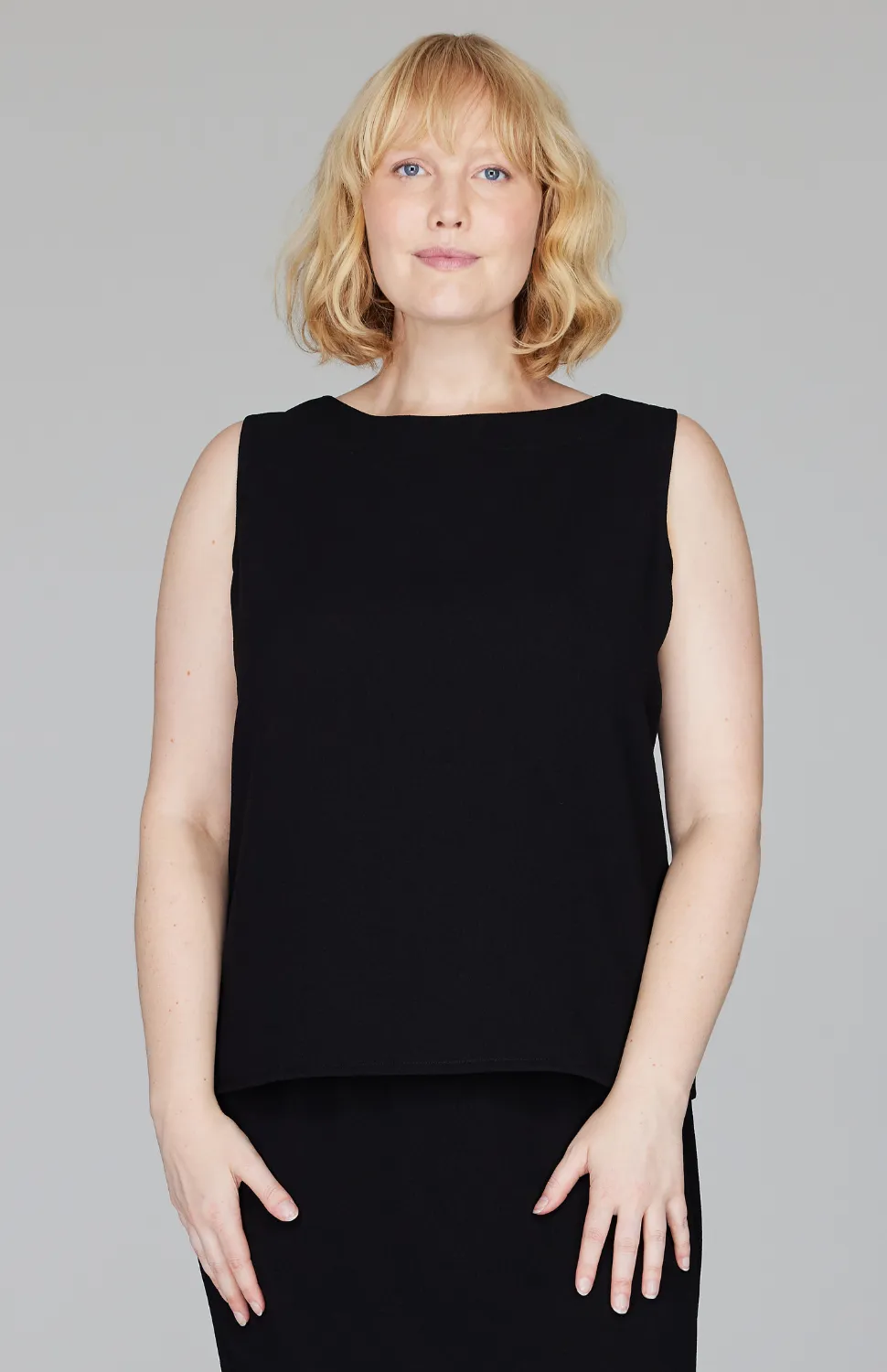 Micro Crepe High Neck Tank