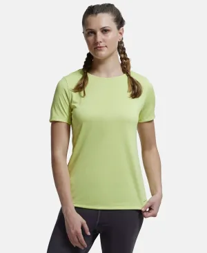 Microfiber Polyester Fabric Relaxed Fit Solid Round Neck Half Sleeve T-Shirt - Daiquiri Green