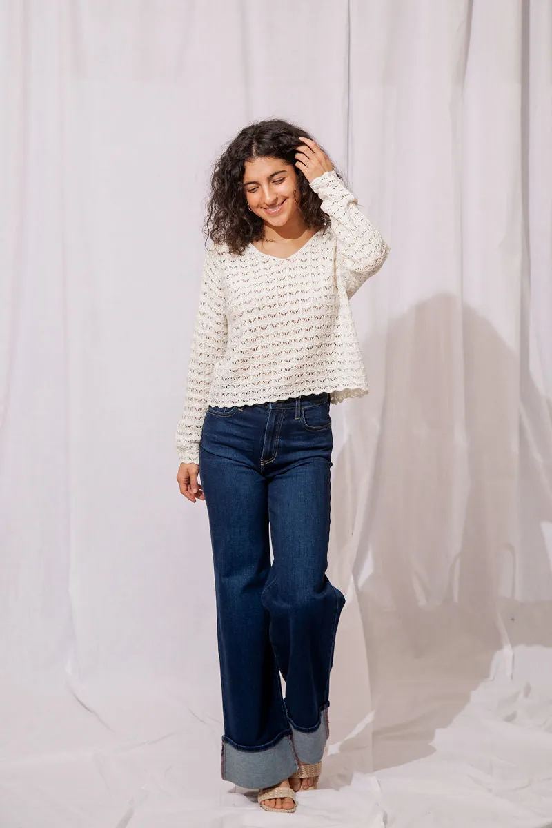 Mila Scallop Hem Sweater