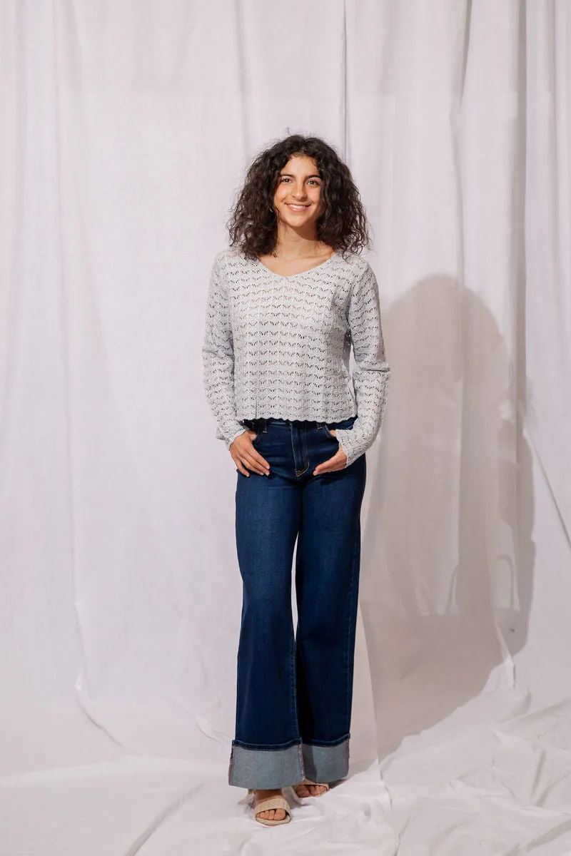 Mila Scallop Hem Sweater