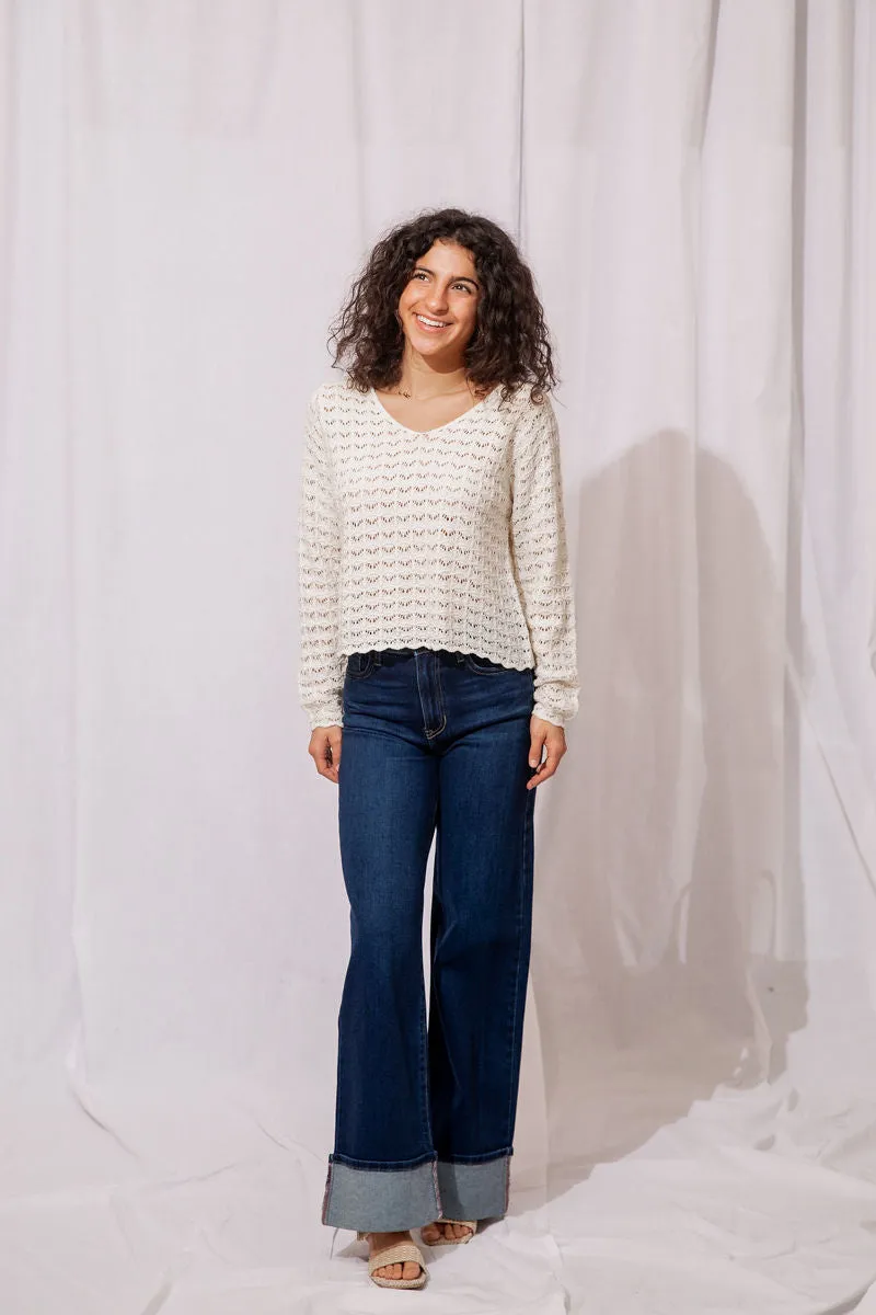 Mila Scallop Hem Sweater