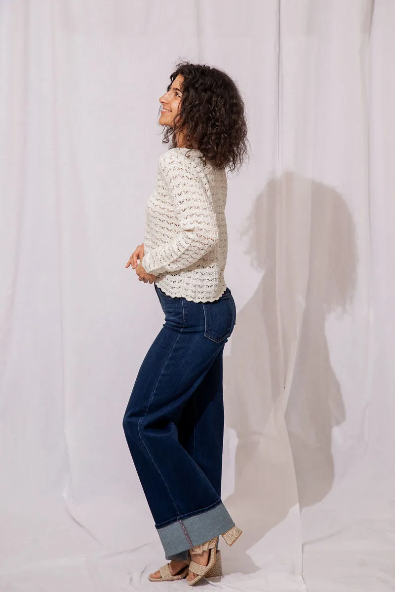 Mila Scallop Hem Sweater