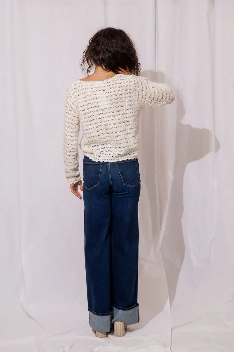Mila Scallop Hem Sweater