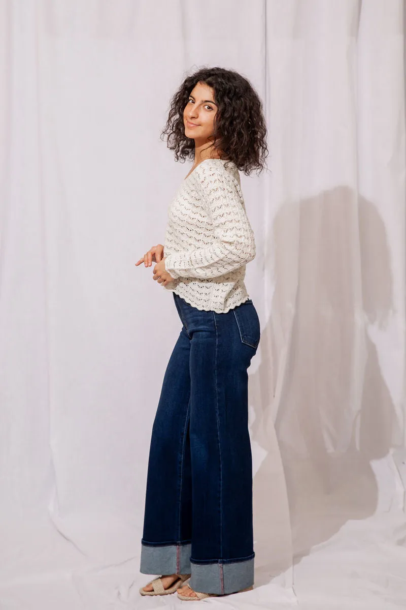 Mila Scallop Hem Sweater